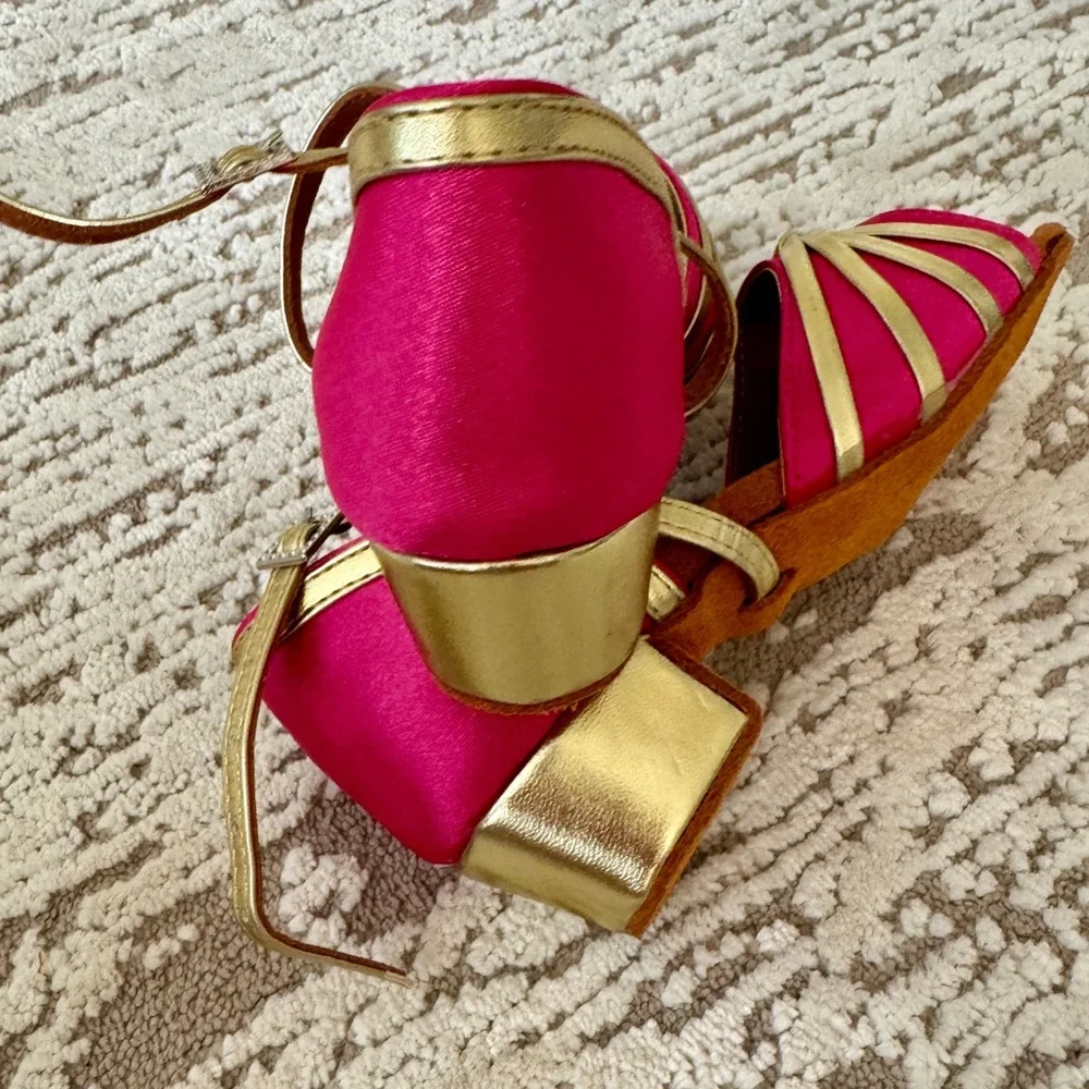 Girls' Pink and Gold Dress Sandals
